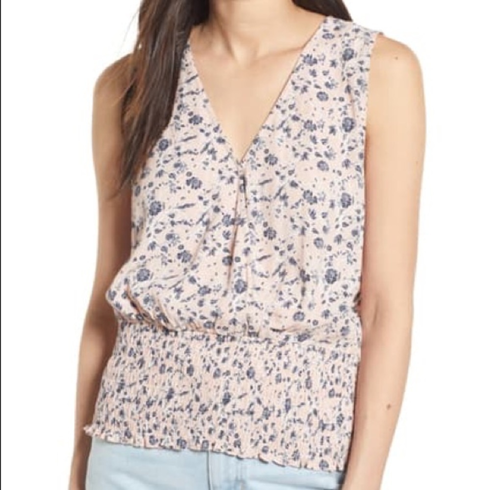 Chelsea28 Floral Smocked Sleeveless Top
